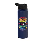 Diversity Equality Love Peace Human Rights Social Justice Stainless Steel Insulated Water Bottle