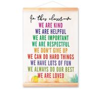 Diversity Equality Poster Hanger Frame for Nursery Classroom School Wall Decor,In this Classroom We Are Kind Canvas Wall Art Poster Print Wall Hanging 16x12in