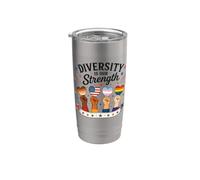Diversity is Our Strength Equality Unity Inspirational Graph Stainless Steel Insulated Tumbler