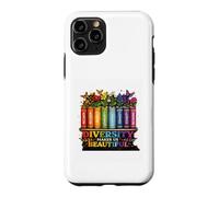 Diversity Makes Us Beautiful Rainbow Books Flowers Case for iPhone 11 Pro