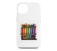 Diversity Makes Us Beautiful Rainbow Books Flowers Case for iPhone 13