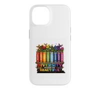 Diversity Makes Us Beautiful Rainbow Books Flowers Case for iPhone 14