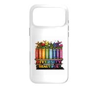 Diversity Makes Us Beautiful Rainbow Books Flowers Case for iPhone 17 Pro Max