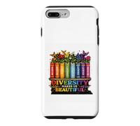 Diversity Makes Us Beautiful Rainbow Books Flowers Case for iPhone 7 Plus/8 Plus