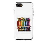 Diversity Makes Us Beautiful Rainbow Books Flowers Case for iPhone SE (2020) / 7/8