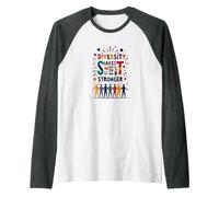 Diversity Makes Us Stronger: Inclusive Unity Celebration Raglan Baseball Tee, Men, Dark Heather/White, M