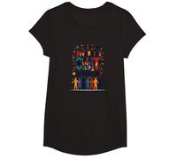 Diversity Makes Us Stronger: Inclusive Unity Celebration T-Shirt, Girls, Black, Small