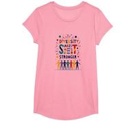 Diversity Makes Us Stronger: Inclusive Unity Celebration T-Shirt, Girls, Pink, Small