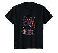 Diversity Makes Us Stronger: Inclusive Unity Celebration T-Shirt, Kids, Black, 6 Years