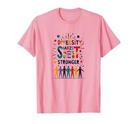 Diversity Makes Us Stronger: Inclusive Unity Celebration T-Shirt, Men, Pink, L