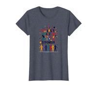 Diversity Makes Us Stronger: Inclusive Unity Celebration T-Shirt, Women, Heather Blue, XS