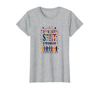 Diversity Makes Us Stronger: Inclusive Unity Celebration T-Shirt, Women, Heather Grey, XXL