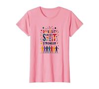 Diversity Makes Us Stronger: Inclusive Unity Celebration T-Shirt, Women, Pink, M