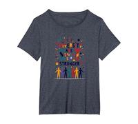 Diversity Makes Us Stronger: Inclusive Unity Celebration T-Shirt, Women's Plus, Heather Blue, 1X