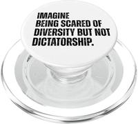 Diversity Over Dictatorship Bold Social Justice Statement PopSockets PopGrip for MagSafe