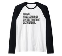 Diversity Over Dictatorship Bold Social Justice Statement Raglan Baseball Tee