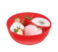 Divided Bowl for Chip and Dip - Anti-Soggy Serving Dish for Snack,Stackable Sauce Dipping Dish, Soup and Sandwich Plate Combo, Bread Dipping Bowls, Cracker Divided Platters