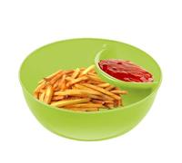 Divided Bowl for Chip and Dip,Cereal Serving Snack Bowl | Serving Cracker Bowls Divided Platters, Sauce Dipping Dish, Soup and Sandwich Plate Combo, Bread Dipping