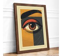 Divided Eye Expressionism Framed Wall Art Print A1 (84.1×59.4cm) Walnut, Wall Decor for Living Room, Bedroom, Office & Home, Ready to Hang, Art Gift