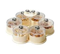 Divided Food Plate - Rotating Snack Tray with Lid, Multi-part Serving Container, Nut Organizer | Perfect for Parties, Tables, Kids and Adults, Travel, Picnics, Catering,