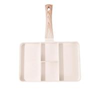 Divided Grill Pan - 4 Section Nonstick Skillet, Induction Compatible | Multi Compartment Frying Pan, Cook Breakfast Eggs Bacon Pancakes | Square Divided Griddle Cast Iron Style Aluminum Cookware
