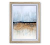 Divided Landscape Minimalist Framed Wall Art Print A4 (29.7×21cm) Oak, Wall Decor for Living Room, Bedroom, Office & Home, Ready to Hang, Art Gift
