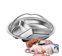 Divided Lunch Tray - Divided Lunch Serving Plate, Stainless Steel Heat Resistant Dish, Ergonomic Handle with Anti-Scald | Multi-Use Kitchen Accessory for and the