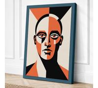 Divided Mind Geometric Canvas Wall Art Print 24x16 Inch | Ready to Hang, Gallery Wrapped, Fade-Resistant Inks, Securely Packaged, UK Made
