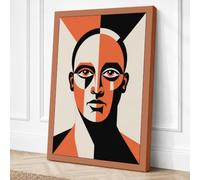 Divided Mind Geometric Canvas Wall Art Print 36x24 Inch