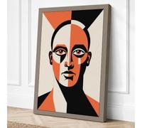 Divided Mind Geometric Canvas Wall Art Print 36x24 Inch | Ready to Hang, Gallery Wrapped, Fade-Resistant Inks, Securely Packaged, UK Made