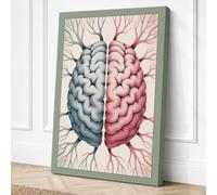 Divided Mind Modern Canvas Wall Art Print 30x20 Inch (76 x 51 cm)