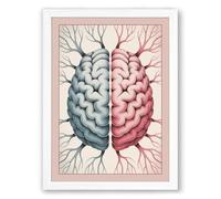 Divided Mind Modern Framed Wall Art Print A1 (84.1×59.4cm) White, Wall Decor for Living Room, Bedroom, Office & Home, Ready to Hang, Art Gift