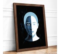 Divided Mind Modern Framed Wall Art Print A2 (59.4×42cm) Walnut, Wall