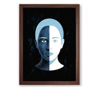 Divided Mind Modern Framed Wall Art Print A2 (59.4×42cm) Walnut, Wall Decor for Living Room, Bedroom, Office & Home, Ready to Hang, Art Gift