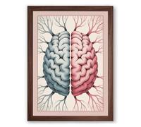 Divided Mind Modern Framed Wall Art Print A2 (59.4×42cm) Walnut, Wall Decor for Living Room, Bedroom, Office & Home, Ready to Hang, Art Gift