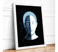 Divided Mind Modern Framed Wall Art Print A2 (59.4×42cm) White, Wall