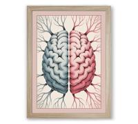 Divided Mind Modern Framed Wall Art Print A3 (42×29.7cm) Oak, Wall Decor for Living Room, Bedroom, Office & Home, Ready to Hang, Art Gift