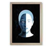 Divided Mind Modern Framed Wall Art Print A3 (42×29.7cm) Oak, Wall Decor for Living Room, Bedroom, Office & Home, Ready to Hang, Art Gift