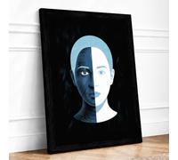 Divided Mind Modern Framed Wall Art Print A4 (29.7×21cm) Black, Wall