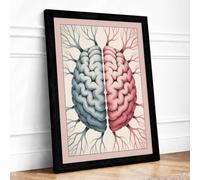 Divided Mind Modern Framed Wall Art Print A4 (29.7×21cm) Black, Wall