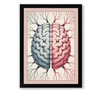 Divided Mind Modern Framed Wall Art Print A4 (29.7×21cm) Black, Wall Decor for Living Room, Bedroom, Office & Home, Ready to Hang, Art Gift