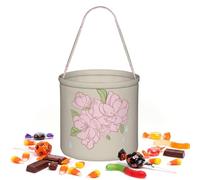 Divided Peach Blossoms Print Halloween Trick or Treat Tote Bags for Party Favors