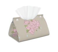 Divided Peach Blossoms Rectangular leather tissue box, suitable for office, bathroom, home, and car interiors.
