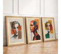 Divided Perspectives Modern Set of 3 Framed Wall Art Prints A3