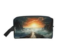 Divided Sea Pathway Portable Large-Capacity Travel Toiletry Bag (Print Models) Waterproof Makeup Storage Bag for Men and Women for Business Trips, Fitness, Bathroom, Daily Storage