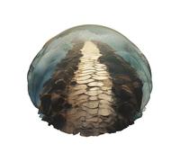 Divided Sea Pathway Shower Cap For Women'S - Reusable Waterproof Shower Hair Cap For Bathing, Skin Care, And Home