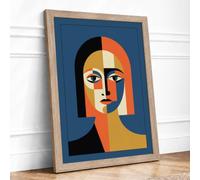 Divided Self Art Deco Framed Wall Art Print A4 (29.7×21cm) Oak, Wall