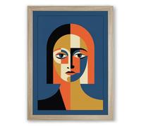 Divided Self Art Deco Framed Wall Art Print A4 (29.7×21cm) Oak, Wall Decor for Living Room, Bedroom, Office & Home, Ready to Hang, Art Gift