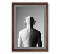 Divided Self Minimalist Framed Wall Art Print A2 (59.4×42cm) Walnut, Wall Decor for Living Room, Bedroom, Office & Home, Ready to Hang, Art Gift