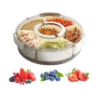 Divided Server Board - Transparent Contents - Snack Storage Box with Handle | For Home And Outdoor Storage Of Fruit Vegetables Cheese Nuts Meal Prep Travel And Picnic